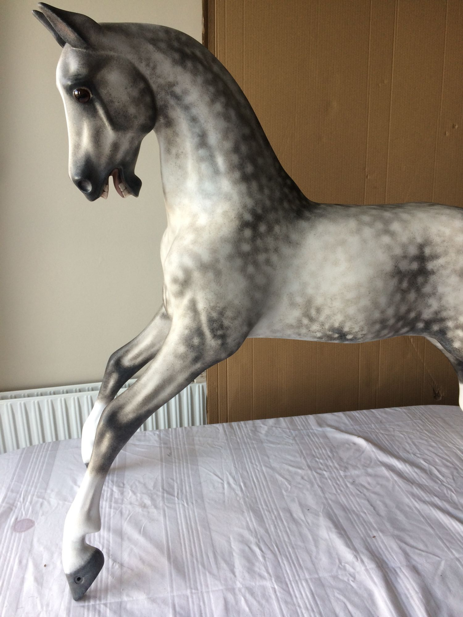 Haddon rocking horse  undergoing restoration in a realistic style