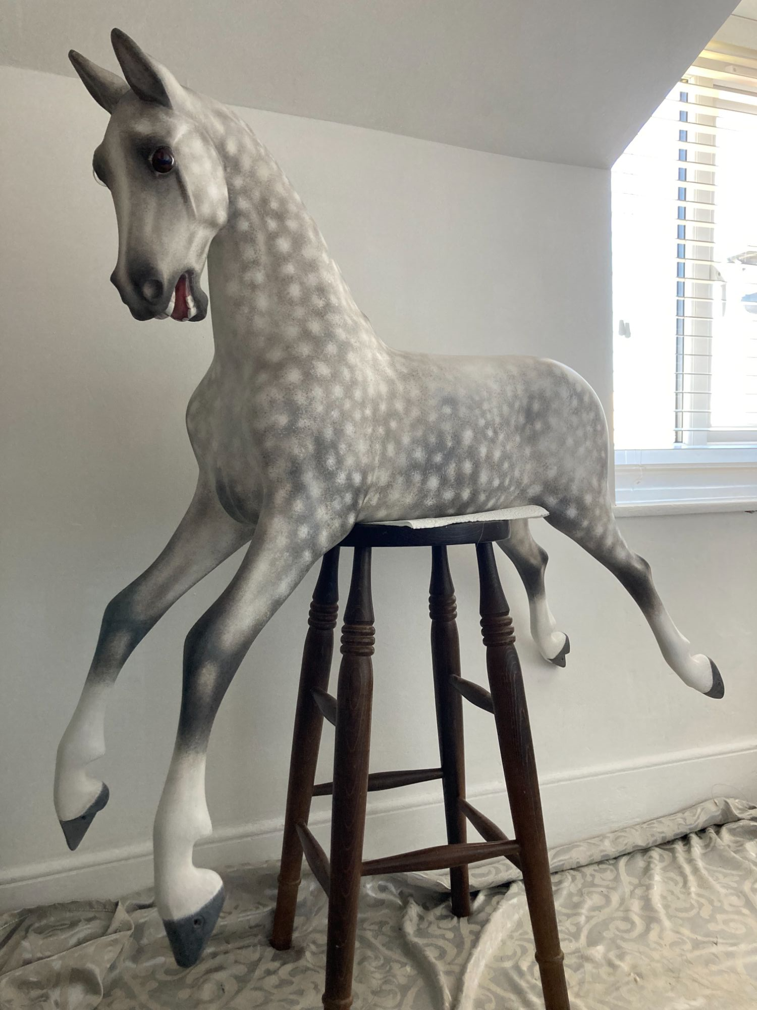 Calypso - realistic restored Haddon rocking horse one of a kind
