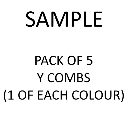 Sample Pack 5 x Y Combs for Lash Lift Brow Lamination Wholesale Bulk (1 of each colour Clear, Pink, Hot Pink, Purple, Green)