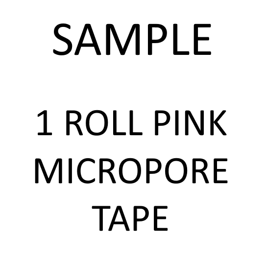 Sample 1 x Pink Micropore Tape (Anti-Allergy/Perforated) 1.25cms x 9M Length) Eyelash Extensions Under Eye Tape Wholesale Bulk