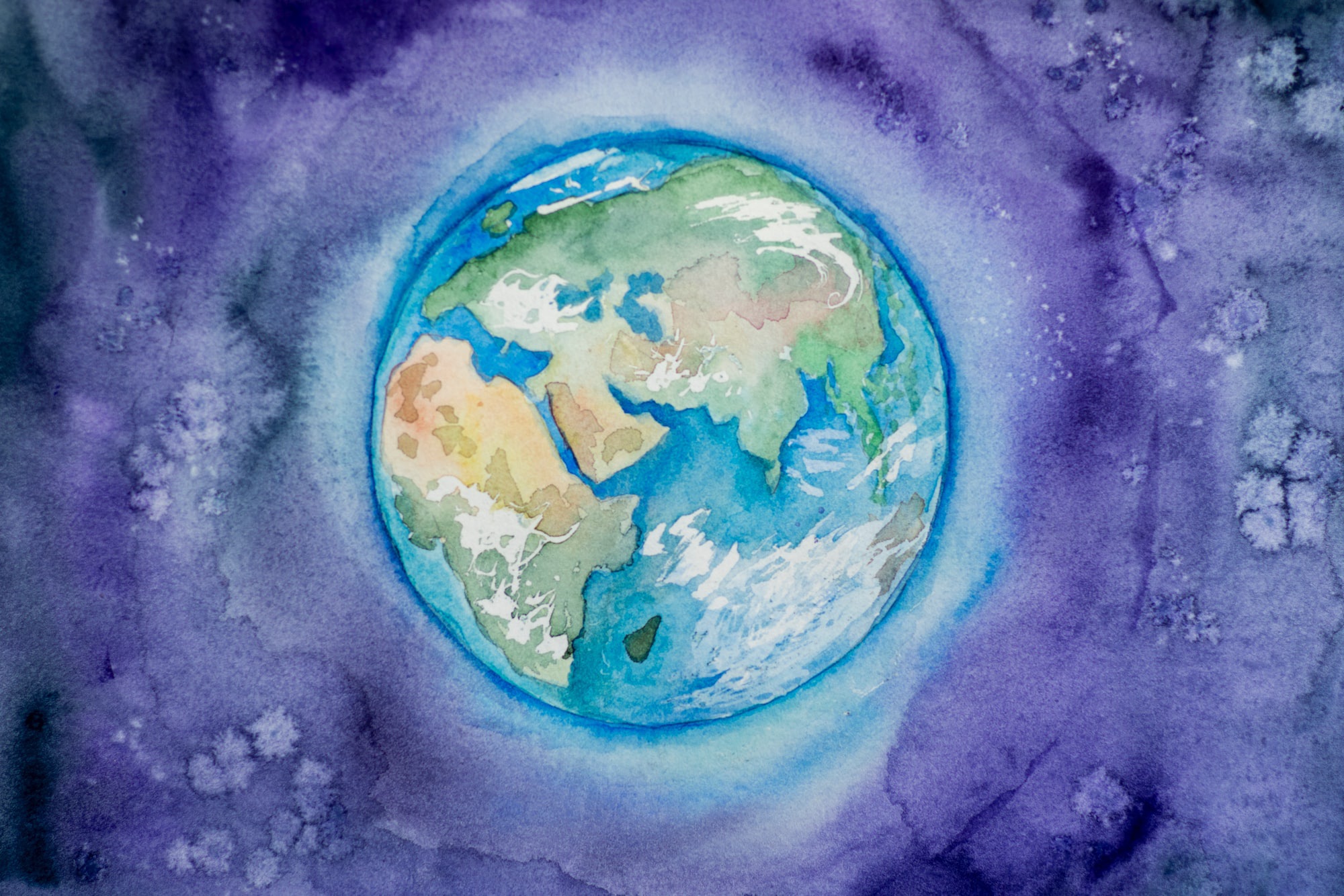 Painted image of the earth
