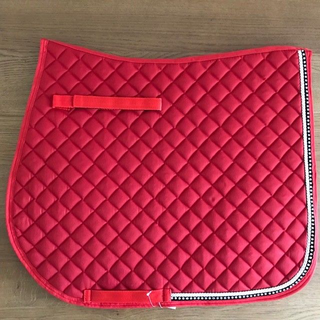 Saddle Pad, Red with Diamante Detail