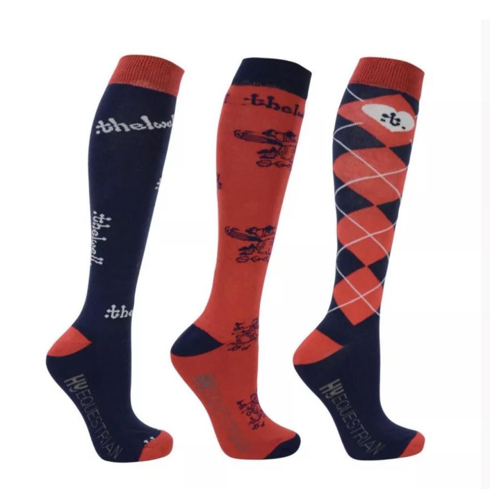 Thelwell Socks, Pack of 3, Adult (Size 4-8) 