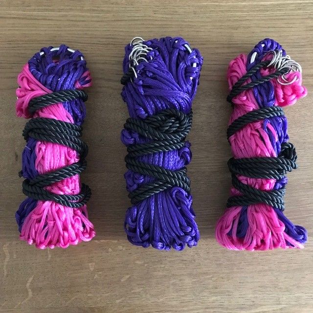 Haynets: pack of three (2 pink and purple & 1 plain purple) 