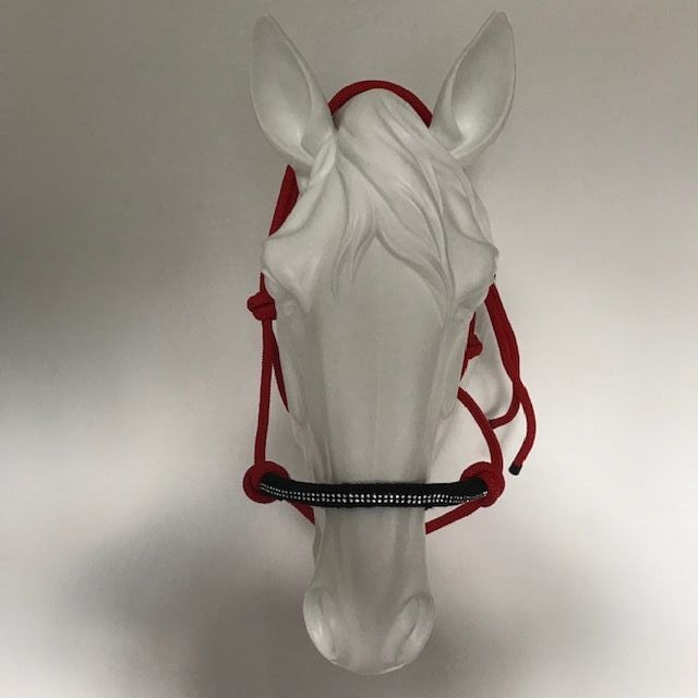 Control Halter, Red with Diamante Detail