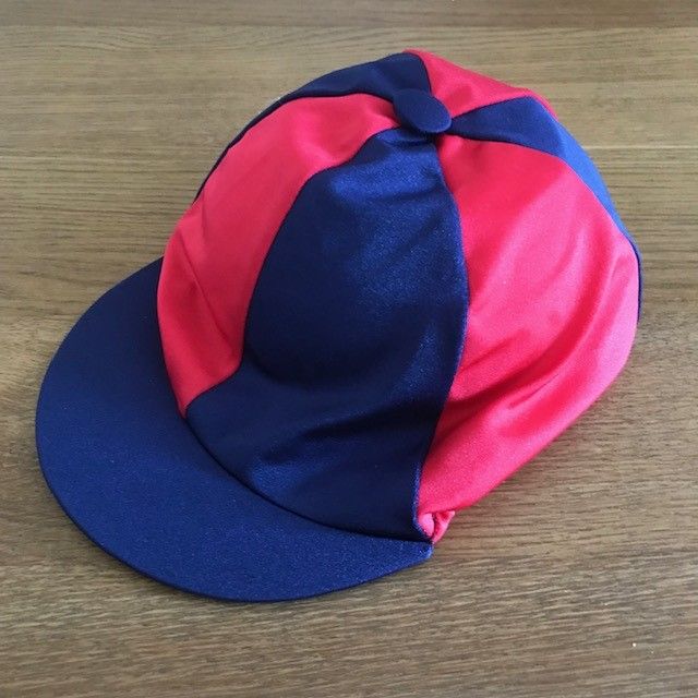 Riding Hat Silk, Navy and Red