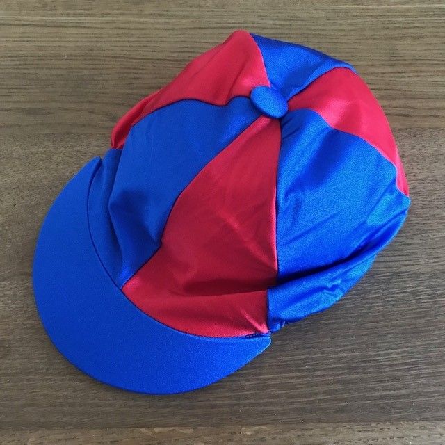 Riding Hat Silk, Royal Blue and Red