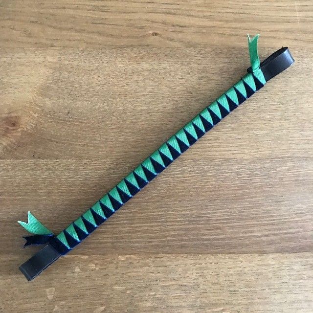 Browband,  Velvet, Pony Size, Navy and Green