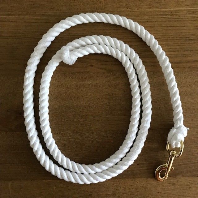 Lead Rope, White with Brass Trigger