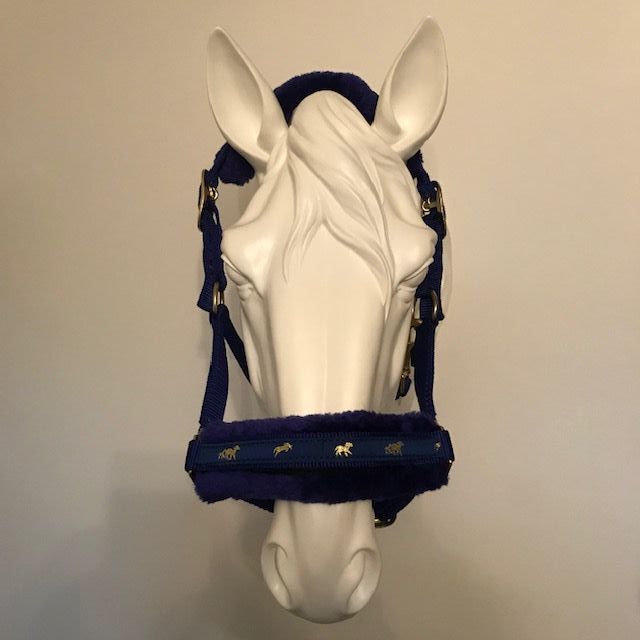 Fluffy Headcollar, Royal Blue (Pony to Full)