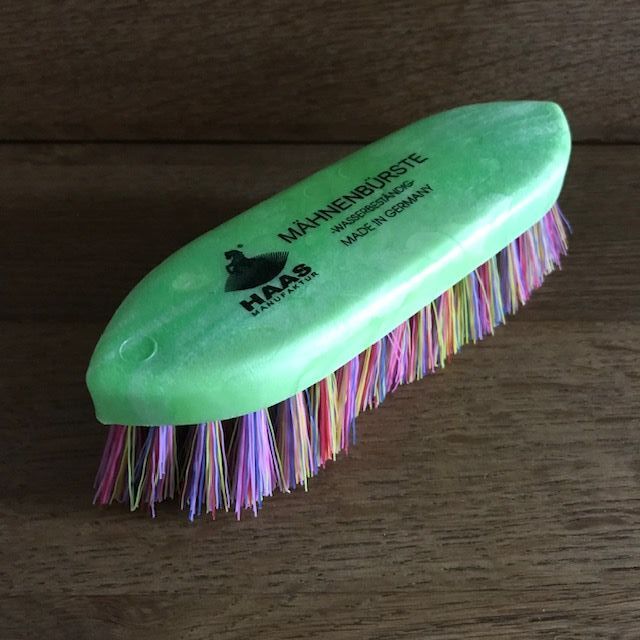 Haas Grooming Brush: Mane Brush, Green, 3cm Multcoloured Bristles