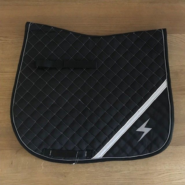 Reflective Saddle Pad, Silver Flash. Black with Reflective Silver, Cob/ Ful