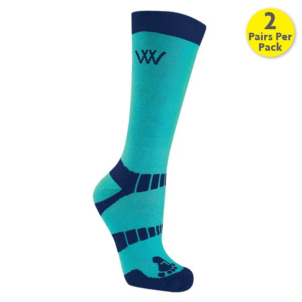Woof Wear, Short Bamboo Waffle Riding Socks,  Medium (UK 6-8.5), Ocean and 