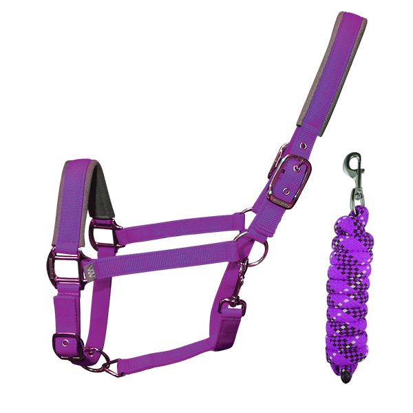 Woof Wear, Contour Headcollar and Lead Rope, Ultra Violet, Pony