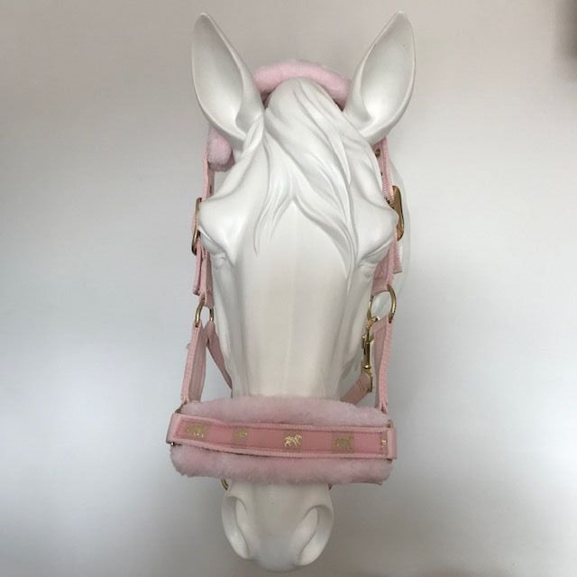 Fluffy Headcollar, Baby Pink (Small Pony to Full)
