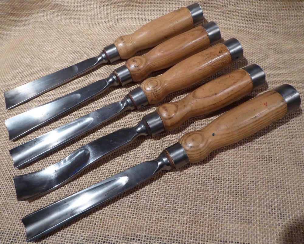 Set Of 5 Robert Sorby Large Carving / Sculpture Tools