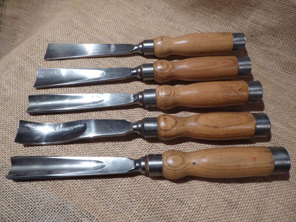 Set Of 5 Robert Sorby Large Carving / Sculpture Tools
