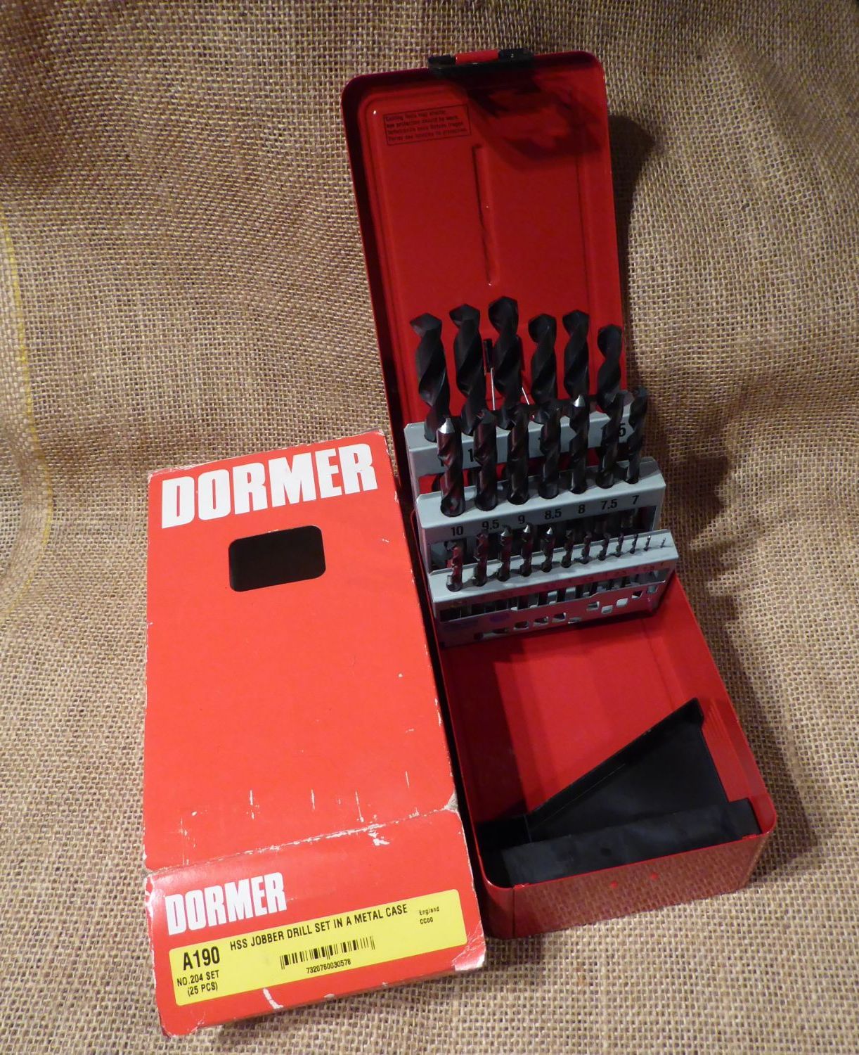 Dormer A190 No.204 HSS Jobber Drill Set In A Metal Case (25pcs) for sale