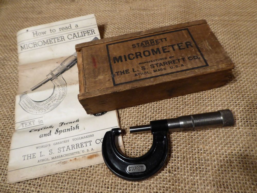 L S Starrett Co. No.436 0-1" Micrometer