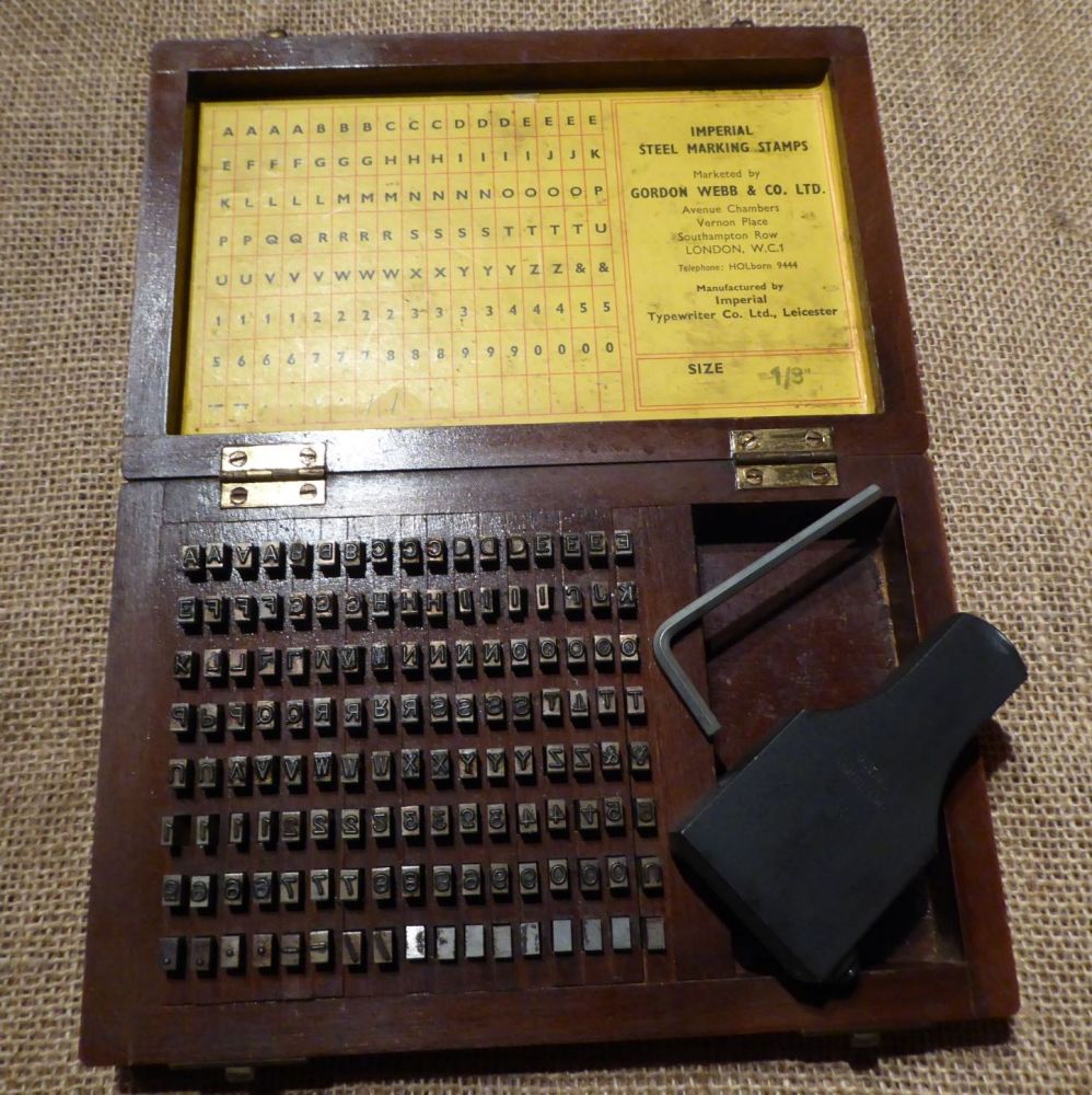 The Imperial Typewriter Company 1/8" Interchangeable Steel Marking Stamp Set