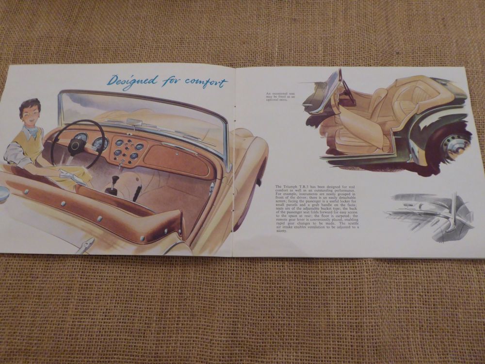 The Triumph T.R.3 Sports Car Brochure 1957 With Triumph Lubrication Chart