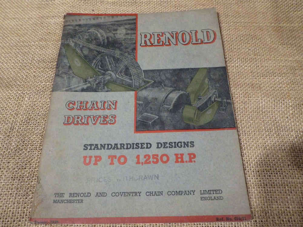 Renold Chain Drives - Standardised Designs Up To 1,250HP Catalogue 1939