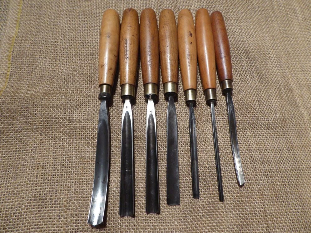 7 x Marples & Sons Wood Carving Tools