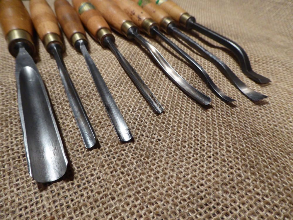 8 x Henry Taylor Wood Carving Tools