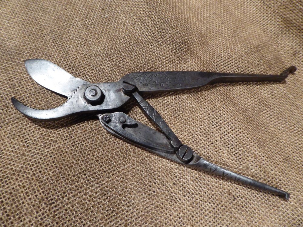 Unusual Vintage Secateurs - Decorated & Marked A Taylor