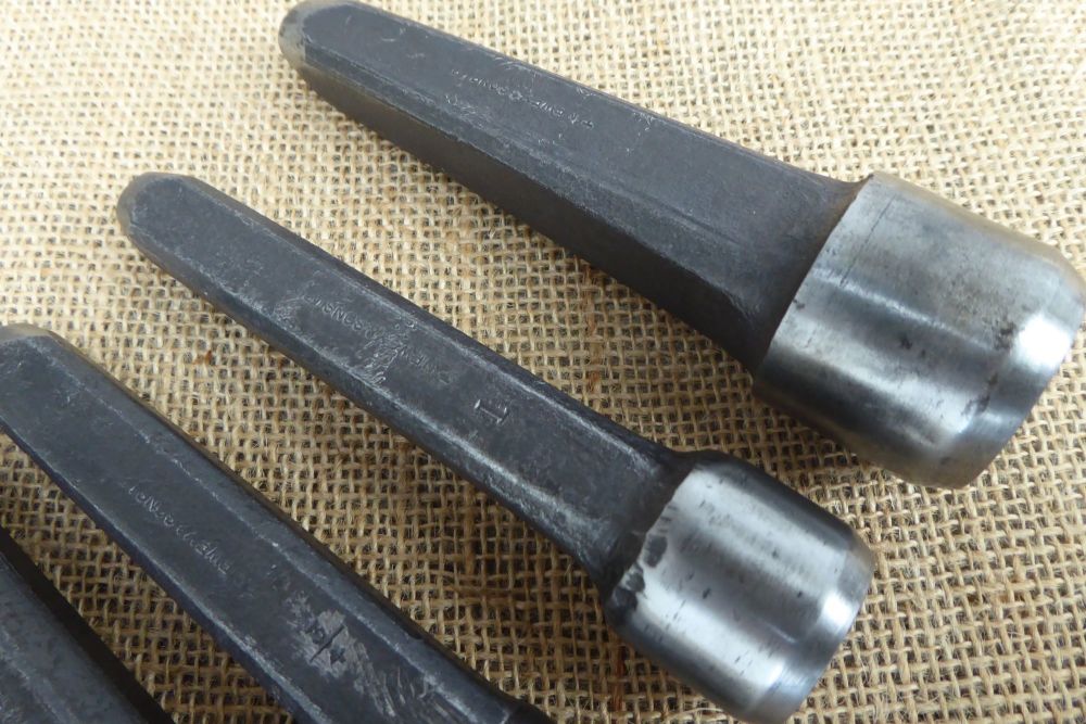Set Of 5 Newey & Sons Blacksmith / Tinsmith Domed Rivet Setting Tools