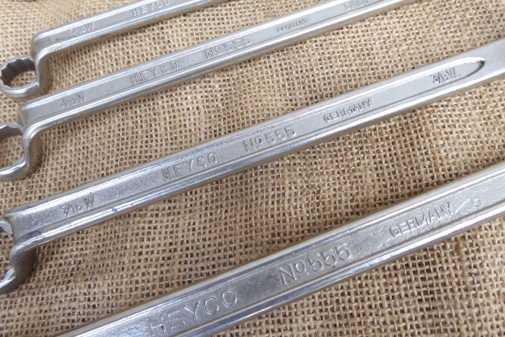 4 x Heyco No.555 Whitworth Ring Spanners - Up To 1/2W