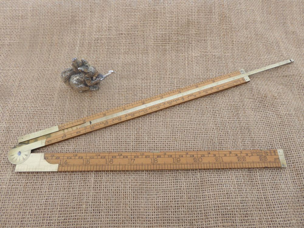 J Rabone & Sons No.1246 Boxwood Folding Drafting Rule With Brass Extension