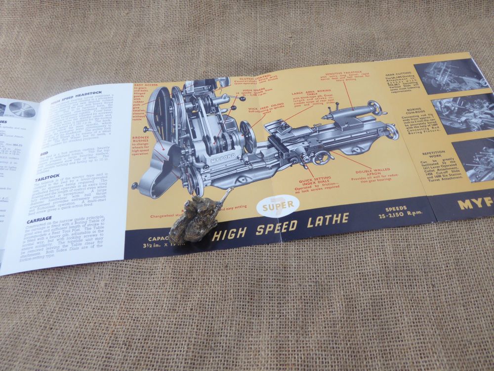 Myford High Speed Super Seven 3 1/2" Centre Lathe Nr.S713A Brochure