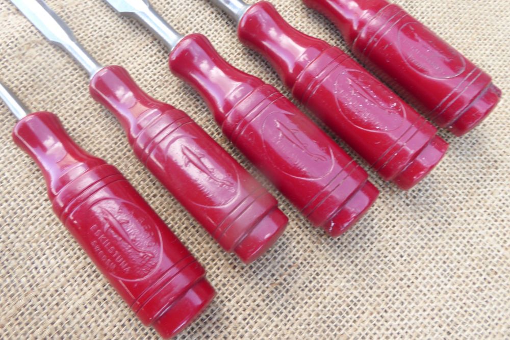 5 x E A Berg Eskilstuna 1031 - Shark Brand - Chisels