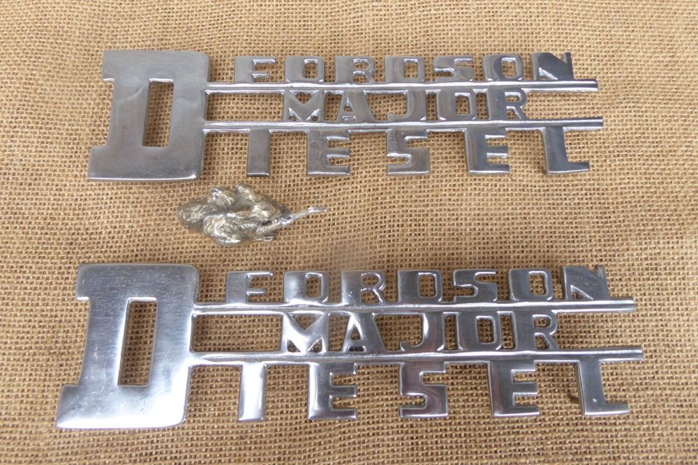Pair Of Fordson Major Diesel Tractor Side Badges - Metal Name Plates