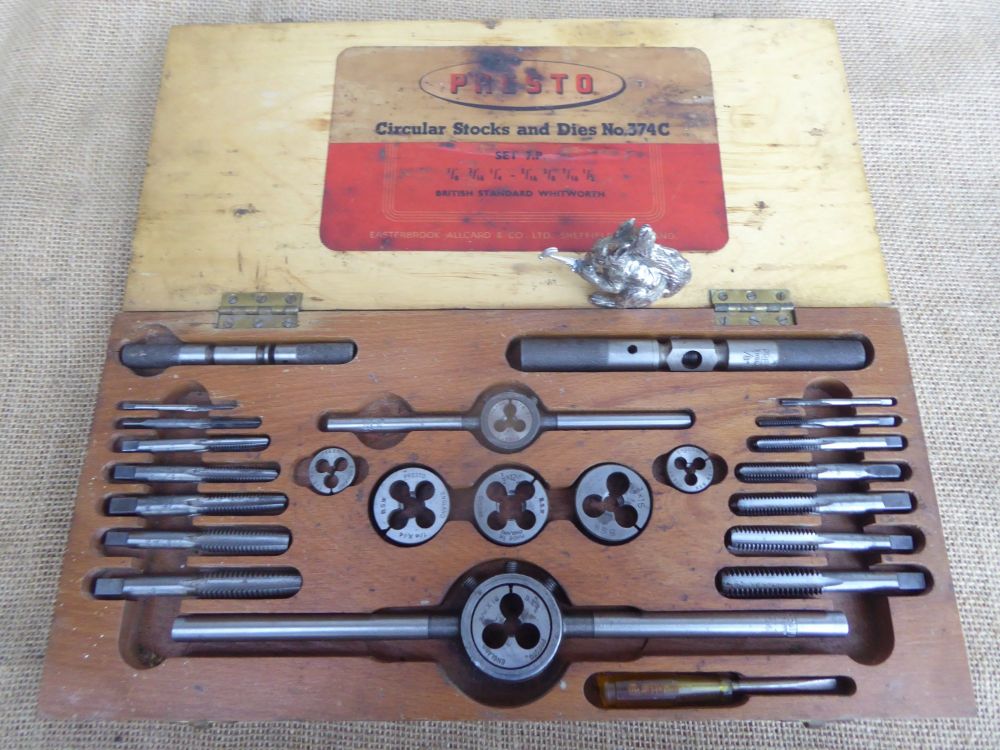 Presto Circular Stocks And Dies No.374C Set 7.P British Standard Whitworth Tap Die Set