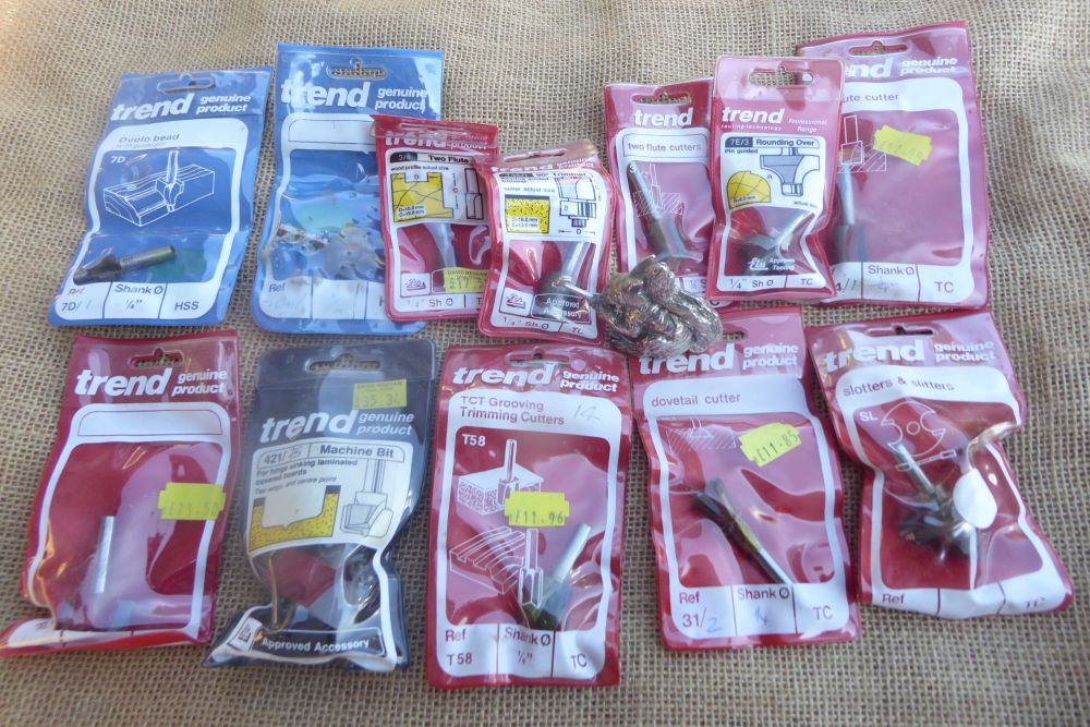 Job Lot Of 12 Trend Router Cutting Bits