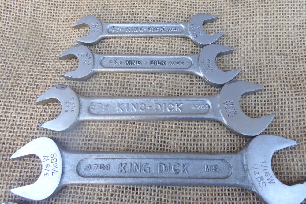 King Dick British Made Open Ended Whitworth Spanners A701, A702, A703, A704, A705, A706
