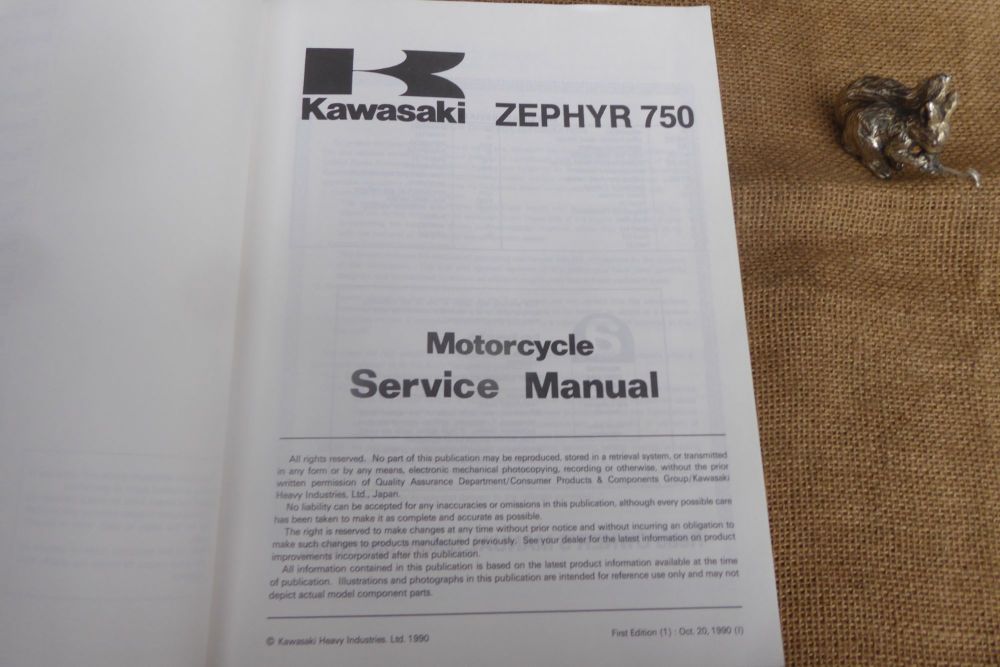 Kawasaki Zephyr 750 Motorcycle Service Manual - Part No. 99924-1138-01