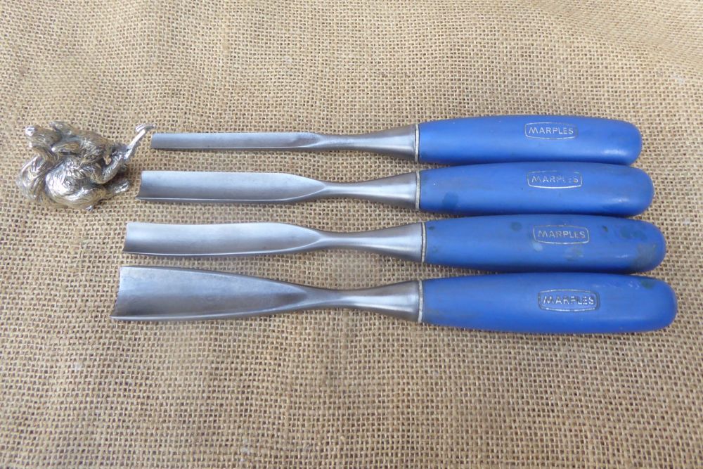 Set Of 4 Marples Blue Chip Carving Gouges' / Tools
