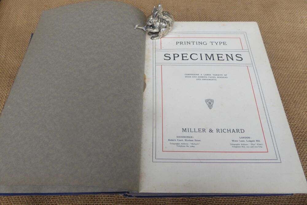 Specimens of Printing Type - Miller & Richard - 1932