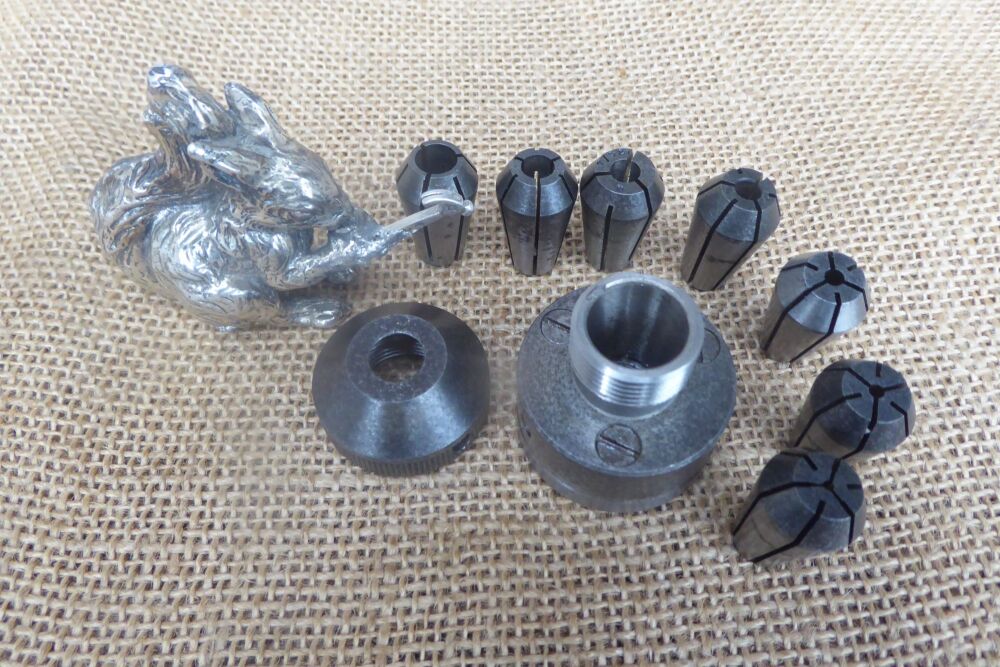Unimat SL Lathe Spares: No.1020 Collet Holder With 7 Collets