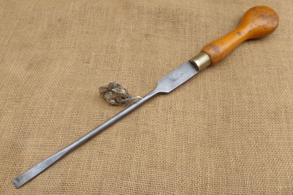 Large W Marples & Sons Boxwood Handle Screwdriver - 19 1/2" Total Length