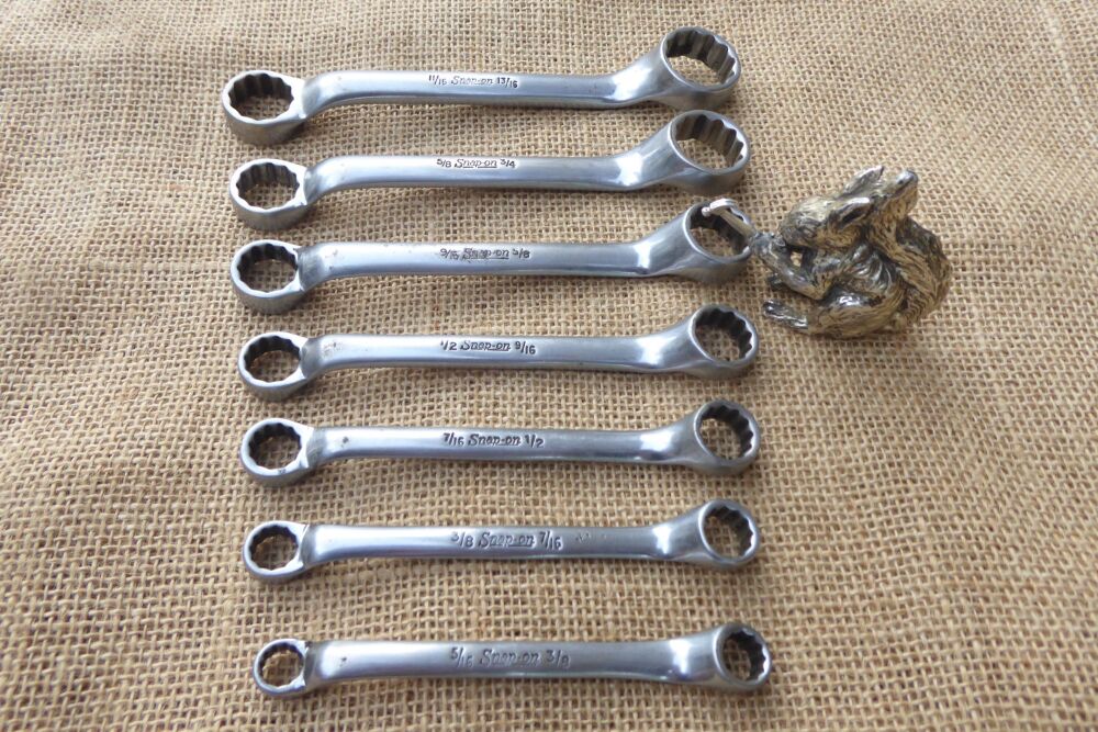 Set Of 7 Snap On  XS Series Offset Short Ring Spanners