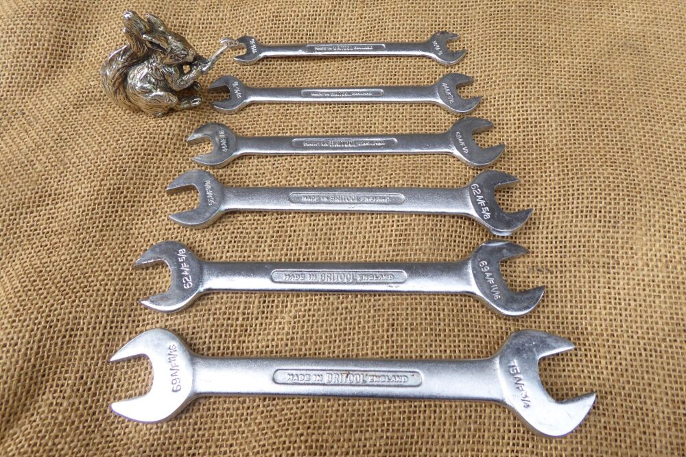 Set Of Vintage Britool A/F Open Ended Spanners - 5/16" - 3/4"