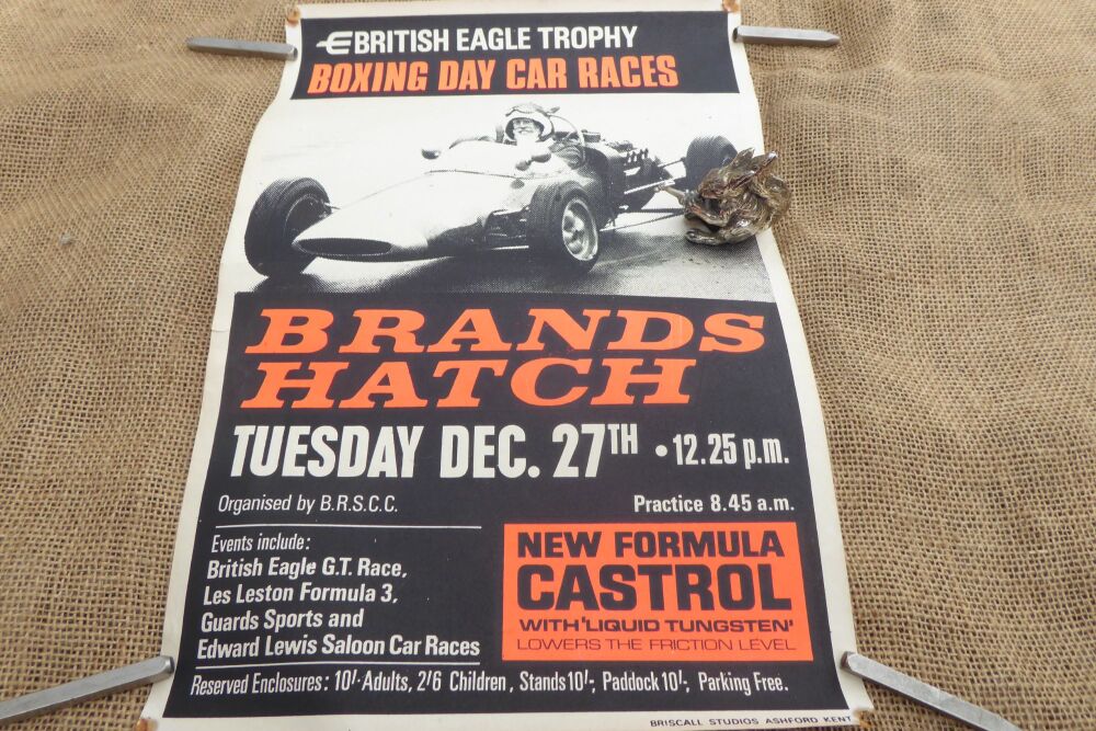 Rare Original Brands Hatch Poster - British Eagle Trophy - Boxing Day Car R