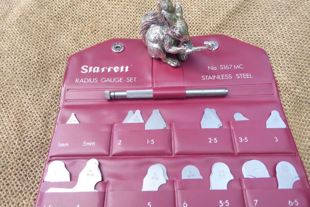 Starrett No. S167MC Metric Stainless Steel Radius Gauge Set