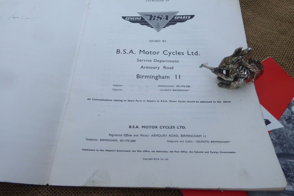 Original BSA Gold Star (500c.c) Spares Manual & Clubman's & Scrambles Brochure