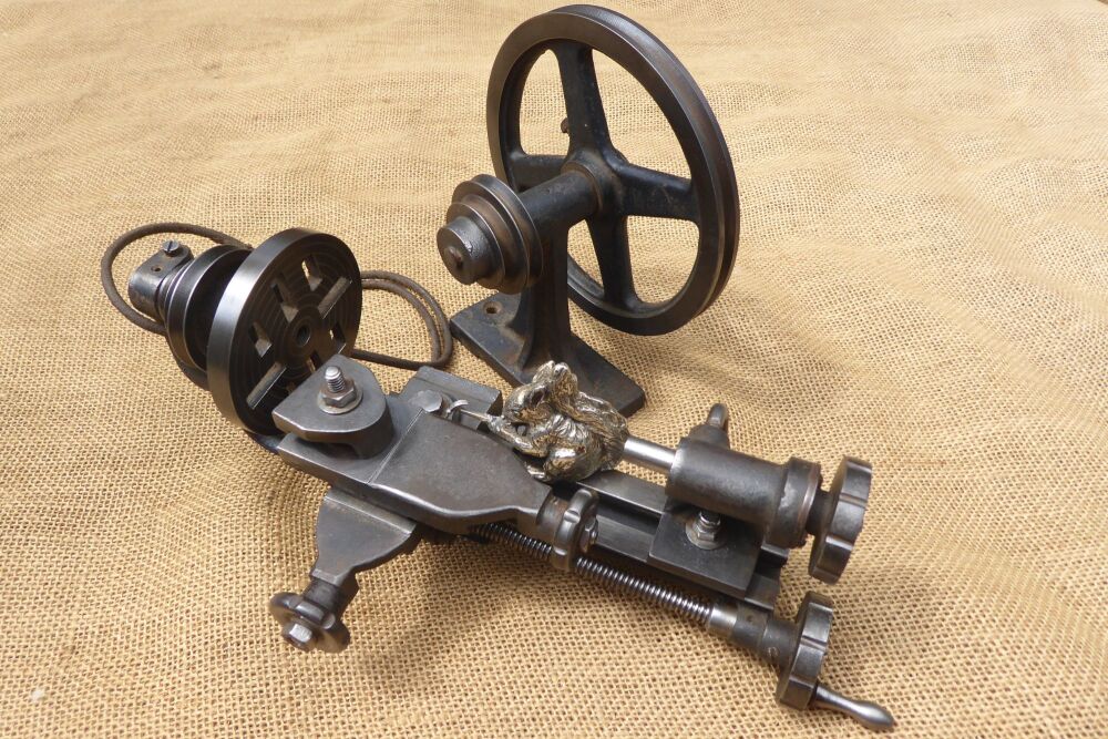 Vintage Super Adept Watch / Clock Makers' Bench Lathe With Countershaft