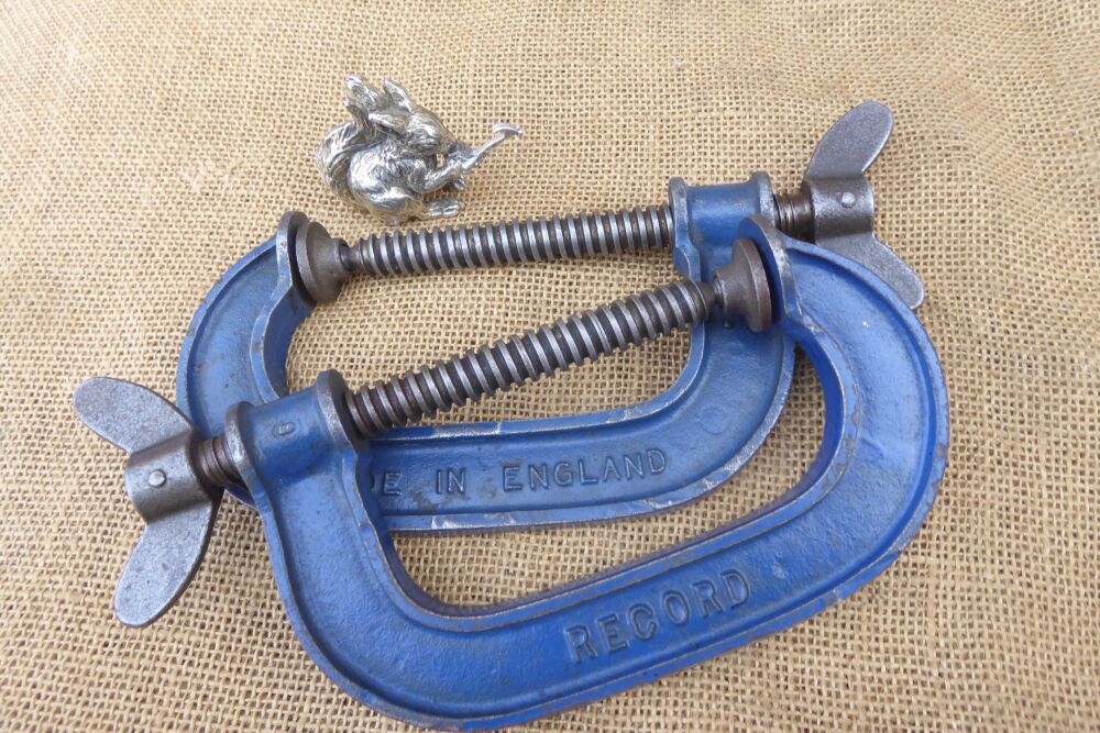 Pair Of Record 4" G Clamps / Cramps - Made In England